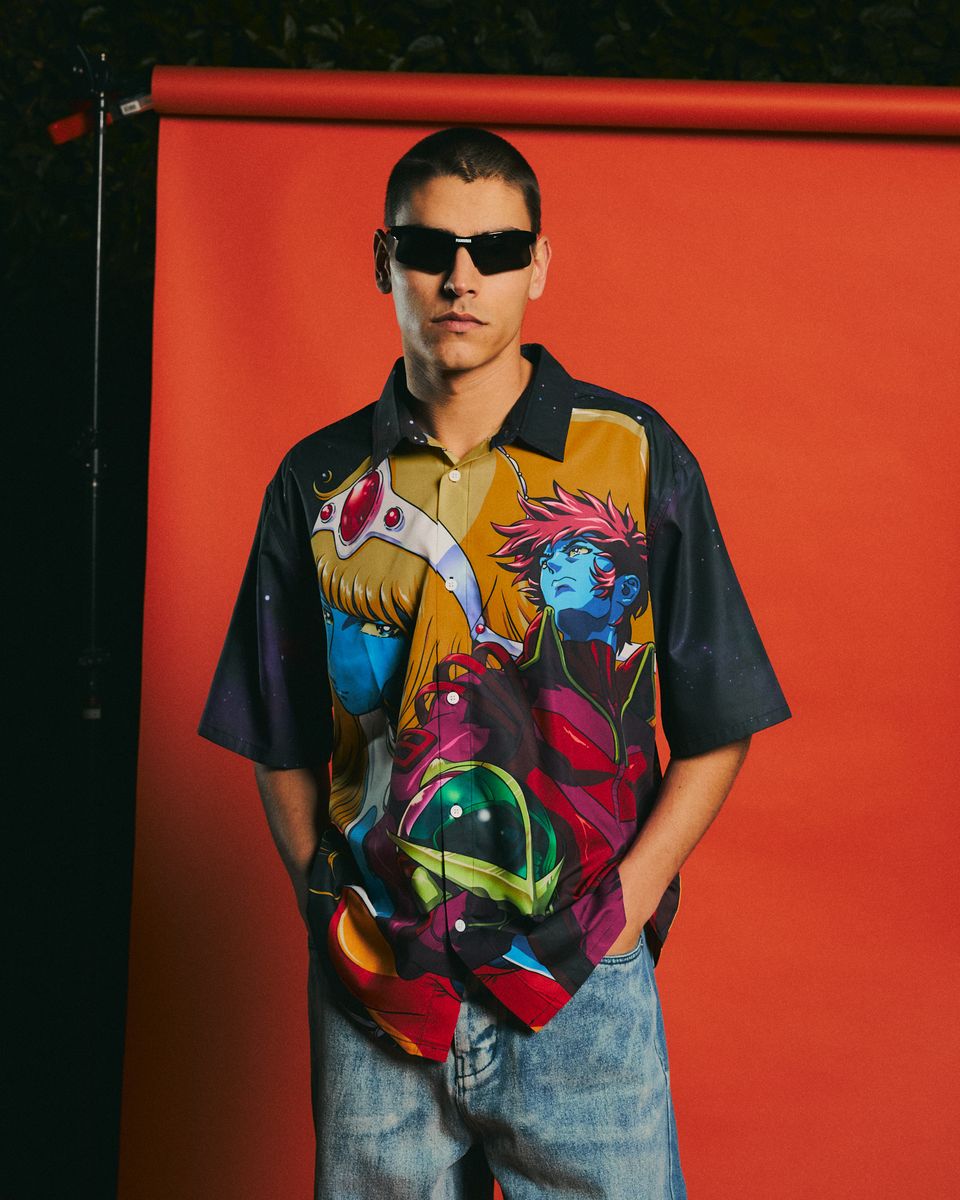 ��PLEASURES/�ץ쥸�㡼����DAFT PUNK/���եȡ��ѥ󥯡�INTERSTELLA BUTTON UP Ⱦµ����� / MULTI