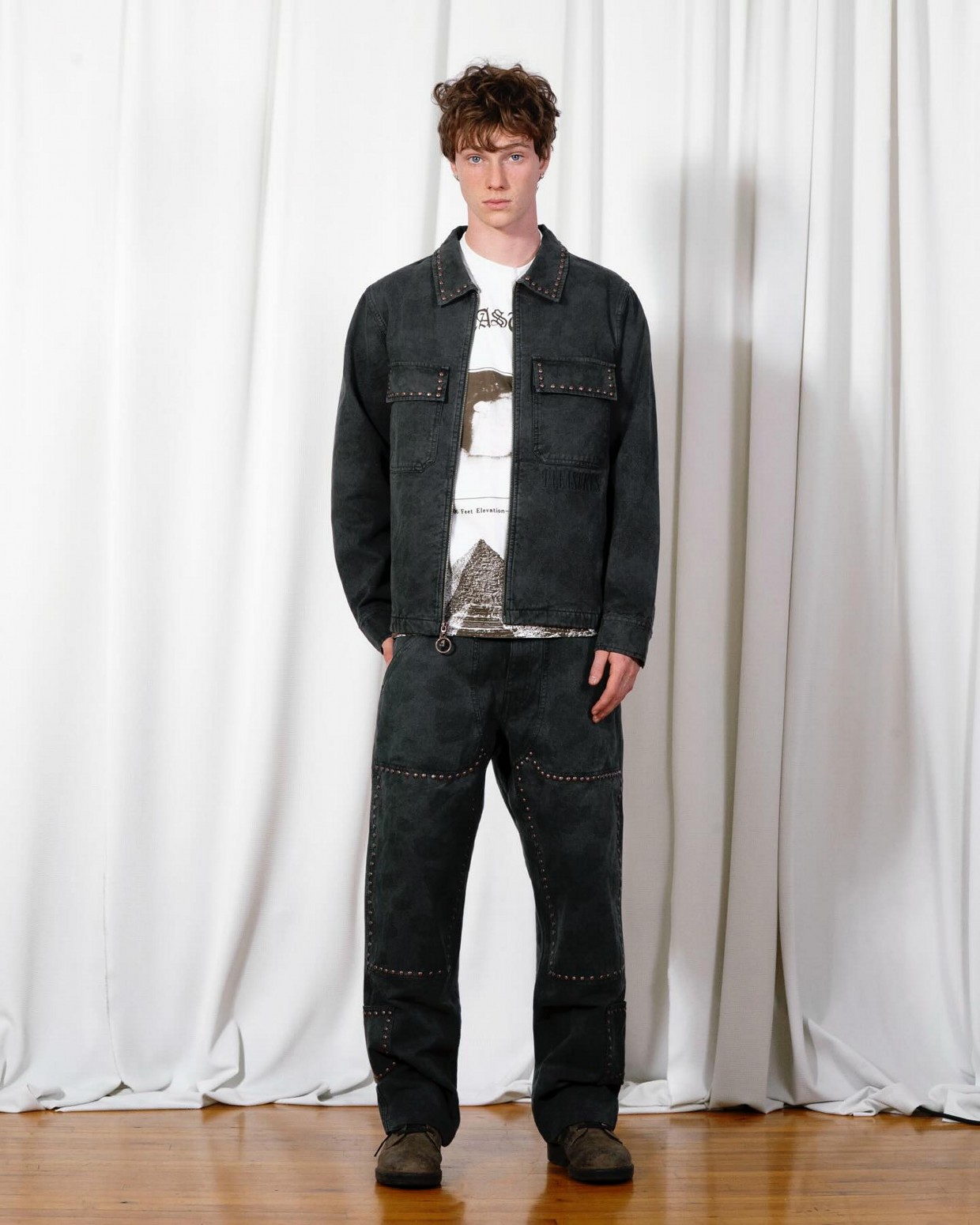 ��PLEASURES/�ץ쥸�㡼����COWHIDE WORK JACKET ������㥱�å� / BLACK