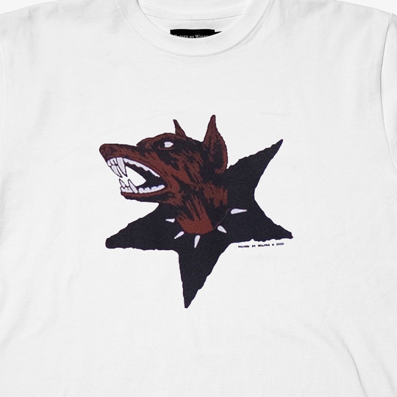 ��RAISED BY WOLVES/�쥤���ɥХ�����֥���DOG STAR TEE T����� / WHITE