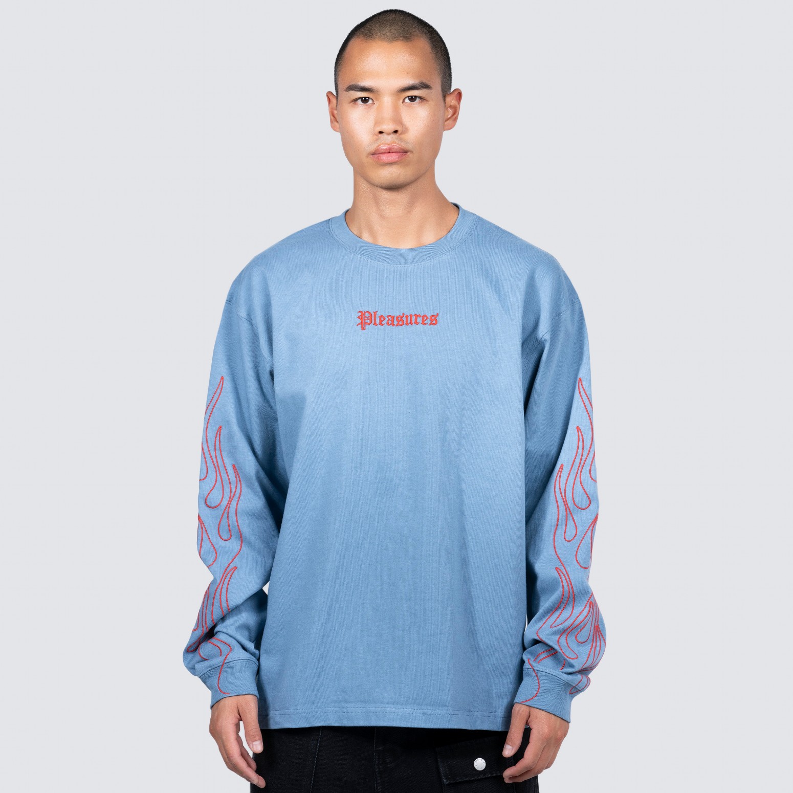 ��PLEASURES/�ץ쥸�㡼����FIERY HEAVYWEIGHT LONGSLEEVE ĹµT����� / SLATE