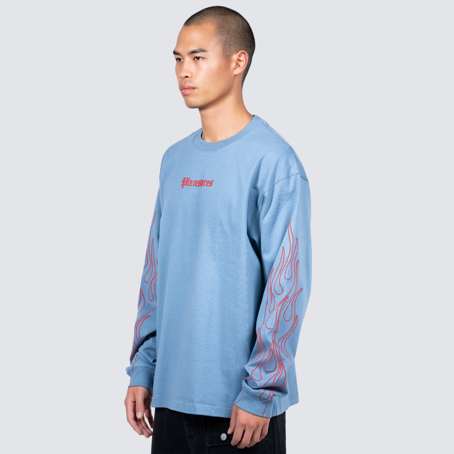 ��PLEASURES/�ץ쥸�㡼����FIERY HEAVYWEIGHT LONGSLEEVE ĹµT����� / SLATE