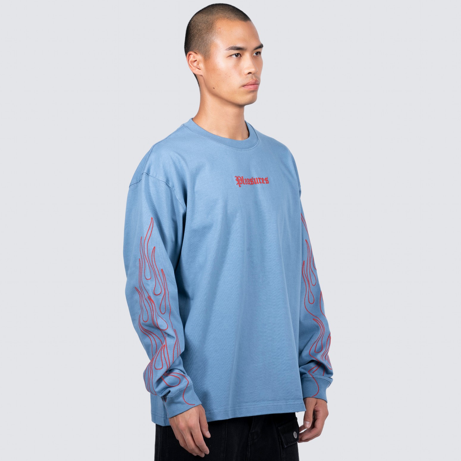 ��PLEASURES/�ץ쥸�㡼����FIERY HEAVYWEIGHT LONGSLEEVE ĹµT����� / SLATE