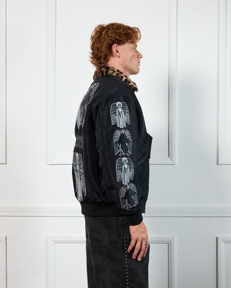 ��PLEASURES/�ץ쥸�㡼����ANGEL DEMON FLIGHT JACKET �ե饤�ȥ��㥱�å� / BLACK