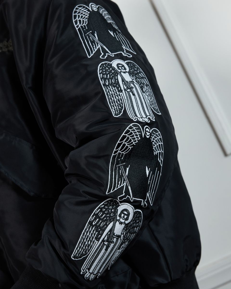 ��PLEASURES/�ץ쥸�㡼����ANGEL DEMON FLIGHT JACKET �ե饤�ȥ��㥱�å� / BLACK