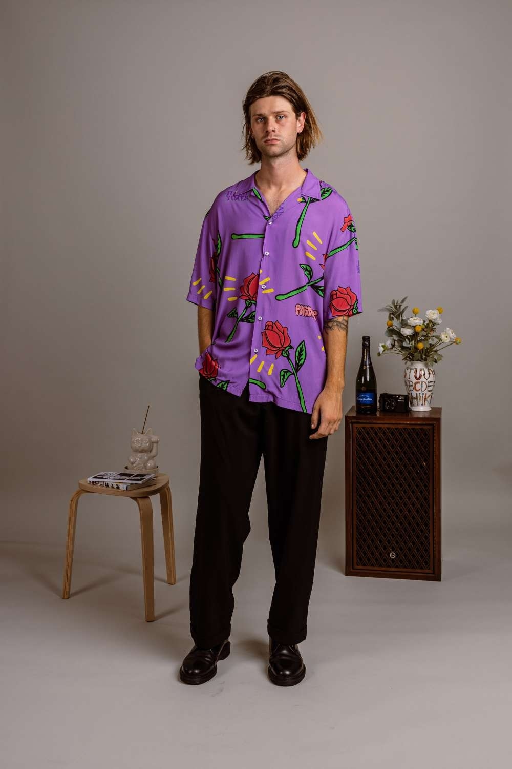 PAS DE MER/ѥɥHARD TIMES SHIRT Ⱦµ / OLD PURPLE ѡץ