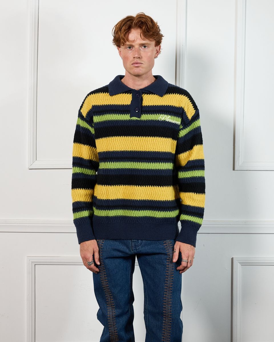 ��PLEASURES/�ץ쥸�㡼����COOPER POLO SWEATER �ݥ��������� / YELLOW
