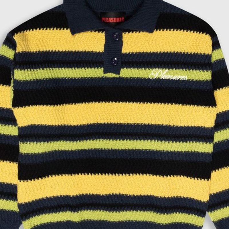 ��PLEASURES/�ץ쥸�㡼����COOPER POLO SWEATER �ݥ��������� / YELLOW