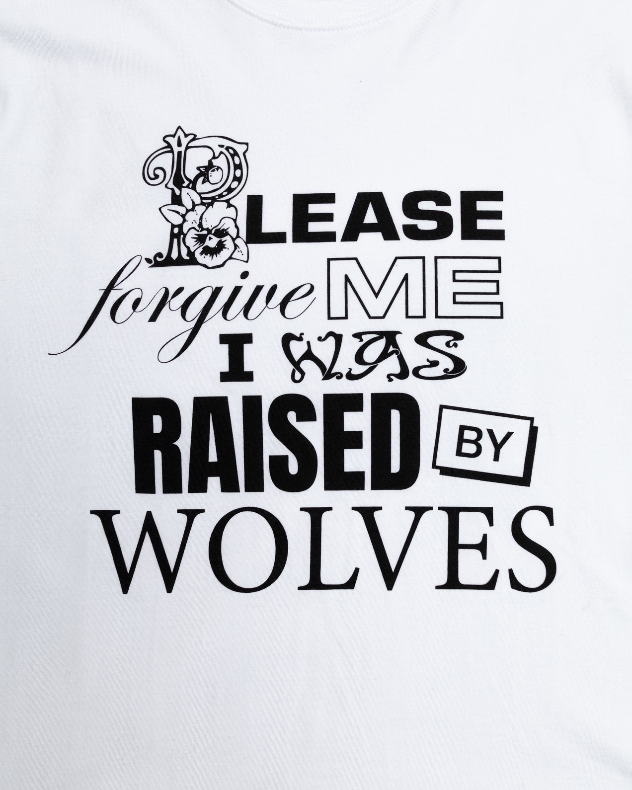 RAISED BY WOLVES/쥤ɥХ֥PLEASE FORGIVE ME TEE T / WHITE ۥ磻 