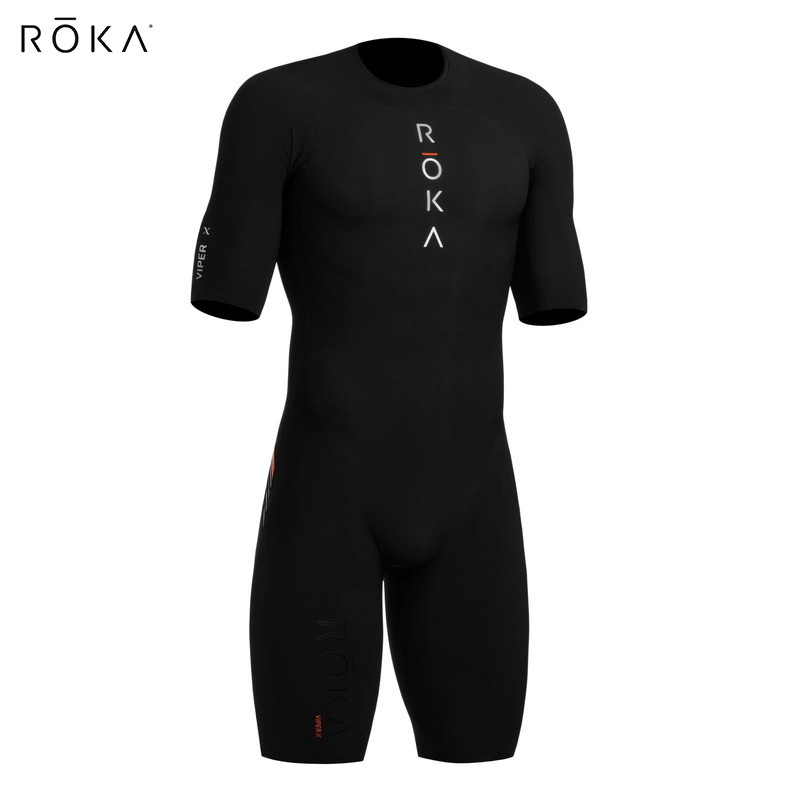 ROKA ロカ Viper X Short Sleeve Black/Torch メンズ・バイパー X ショートスリーブ　スイムスキン男性用スイムスキン（半袖タイプ／ハイエンドモデル）|スイム|トライ