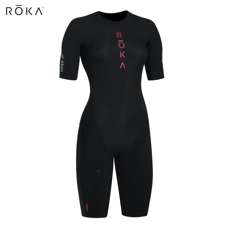 ROKA ロカ Viper X Short Sleeve WMN Black/Spark ウィメンズ・バイパー X ショートスリーブ　スイムスキン女性用スイムスキン（半袖タイプ／ハイエンドモデル）|ス