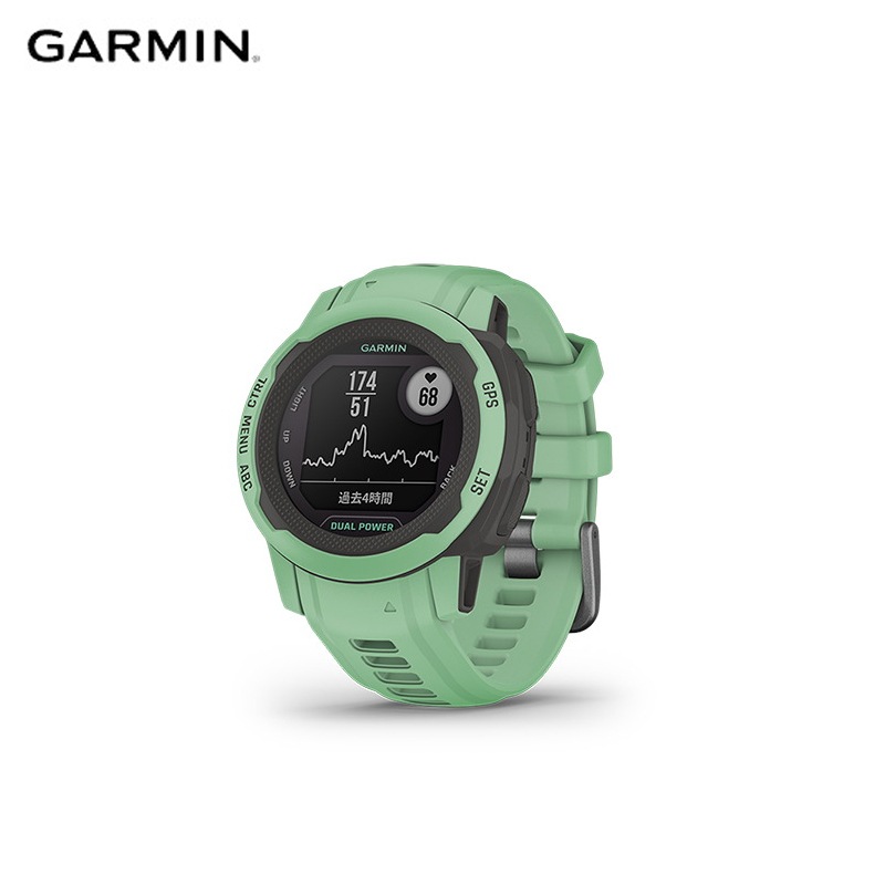 Garmin ガーミン Instinct 2S Dual Power (ソーラー充電対応) Neo Tropic  タフネスGPSウォッチ|スポーツウォッチ|トライアスロン用品