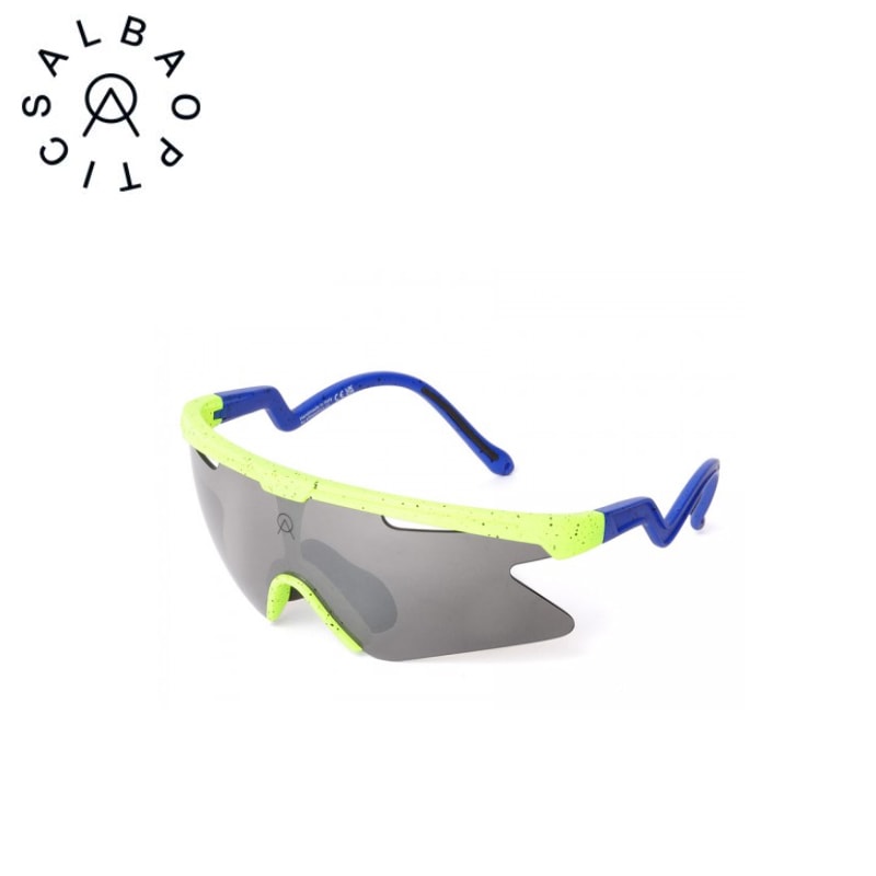 ALBA OPTICS DELTA ＜限定＞デルタバイブ ? シルバーミラーレンズ サングラス ネオングリーン/ブルーフレーム（Neon Green/Blue*ALU）　