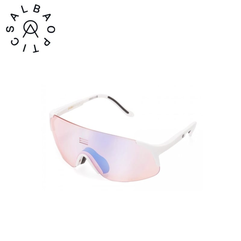 ALBA OPTICS JUMBO ジャンボ 調光ブルーミラーレンズ サングラス ホワイトフレーム(WHT×F-LENS FLM)　
