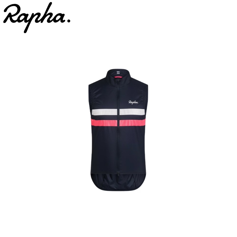 Rapha ラファ Brevet メンズ サイクリングジレ Navy/Visibility Pink　