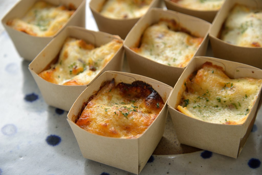 H-14.ハーフサイズBOX 無投薬で育てた「北海道十勝産 豊西牛」100％のラザニア