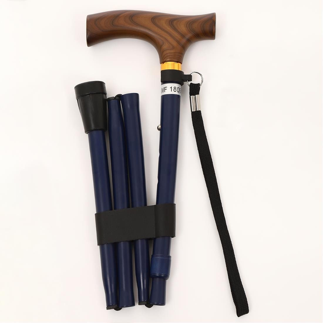 夢ライフステッキ 折りたたみ伸縮杖 ネイビー