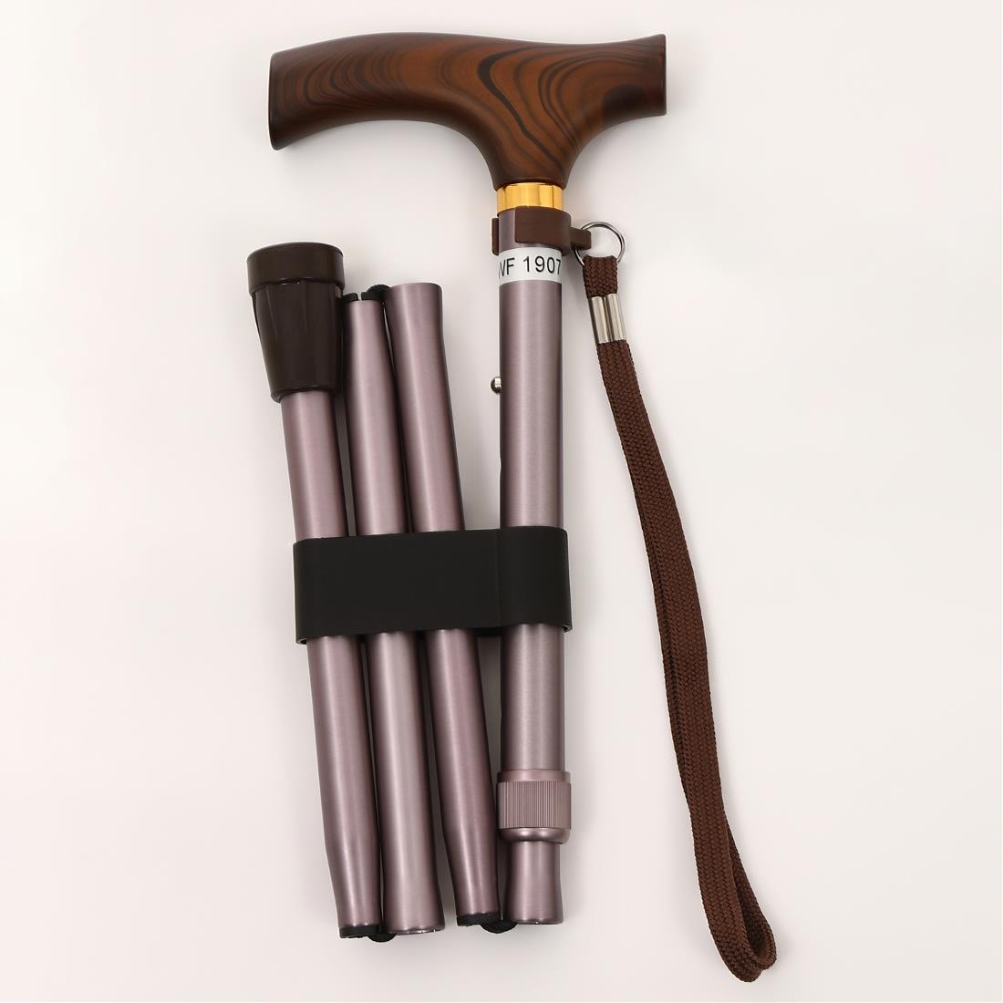 夢ライフステッキ 折りたたみ伸縮杖 ロイヤルブラウン