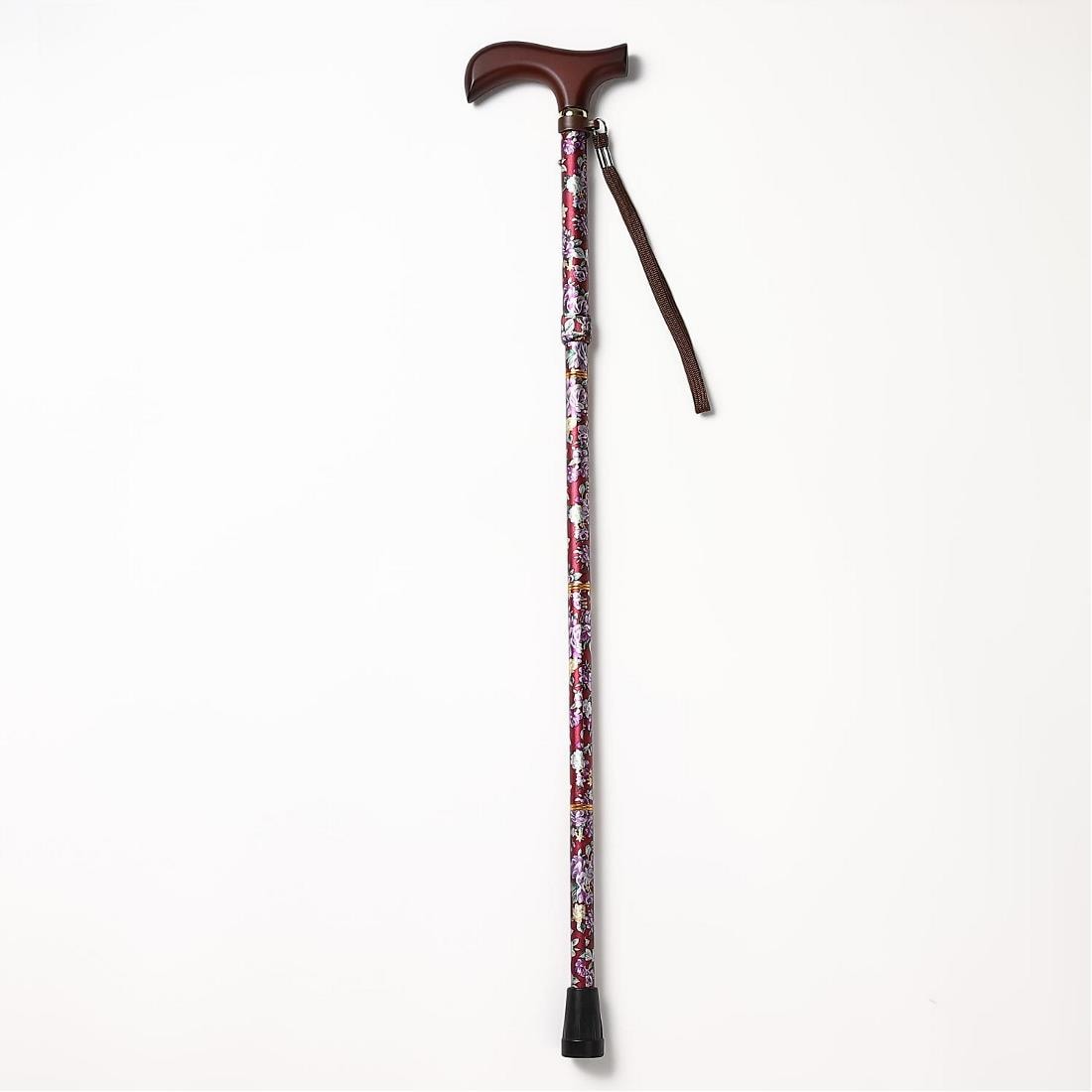夢ライフステッキ 柄杖折りたたみ伸縮杖 花ワイン