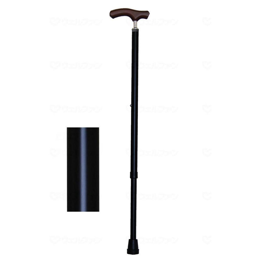 夢ライフステッキ スリムネック伸縮ベーシックタイプ(無地) ブラック