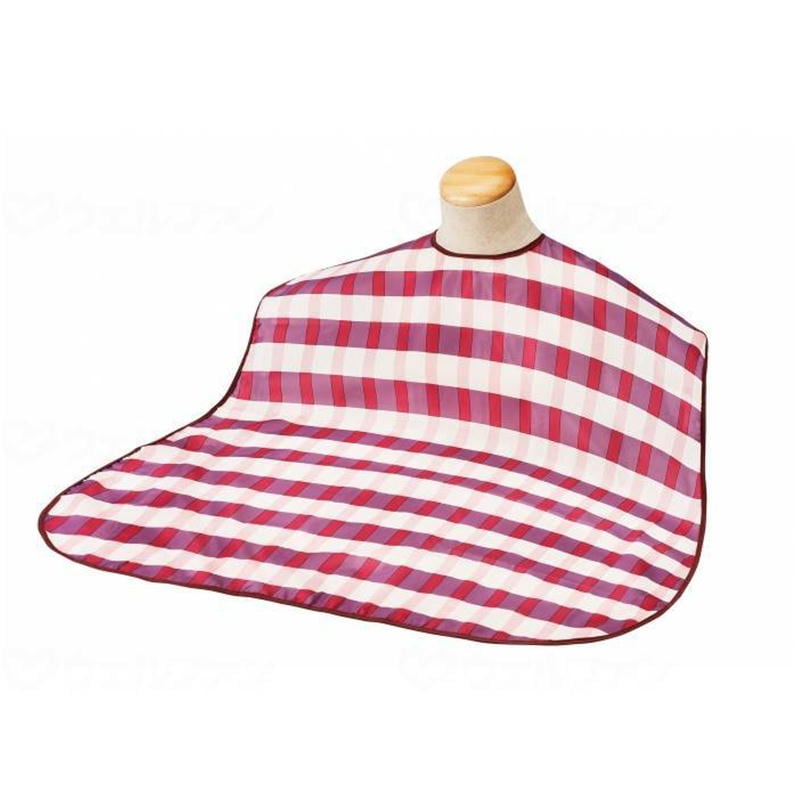 ソフラピレンエプロン ボーダーチェック ピンク