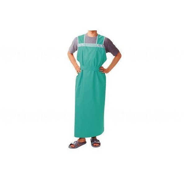 軽やか介助用エプロン ロングタイプ 男性用 グリーン