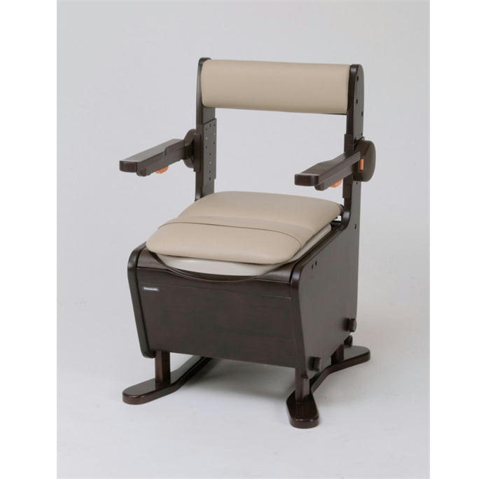 家具調トイレ座楽 ひじ掛けはねあげ 脱臭プラスチック ダークブラウン