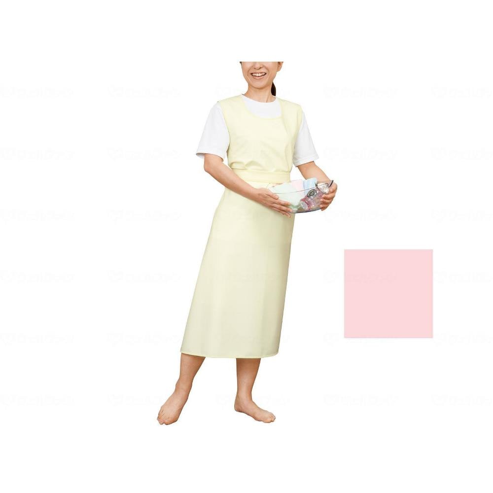 入浴介助エプロン ひもタイプ ピンク M