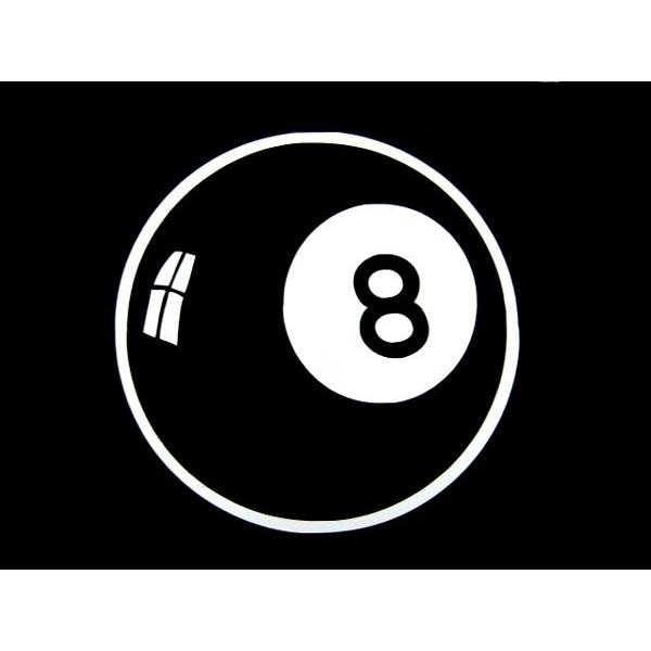 ステッカー 8ボール 全2色 ホワイト ブラック 車 バイク デカール