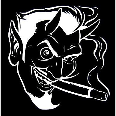 ステッカー レッドデビル 全3色 ホワイト ブラック レッド 車 バイク