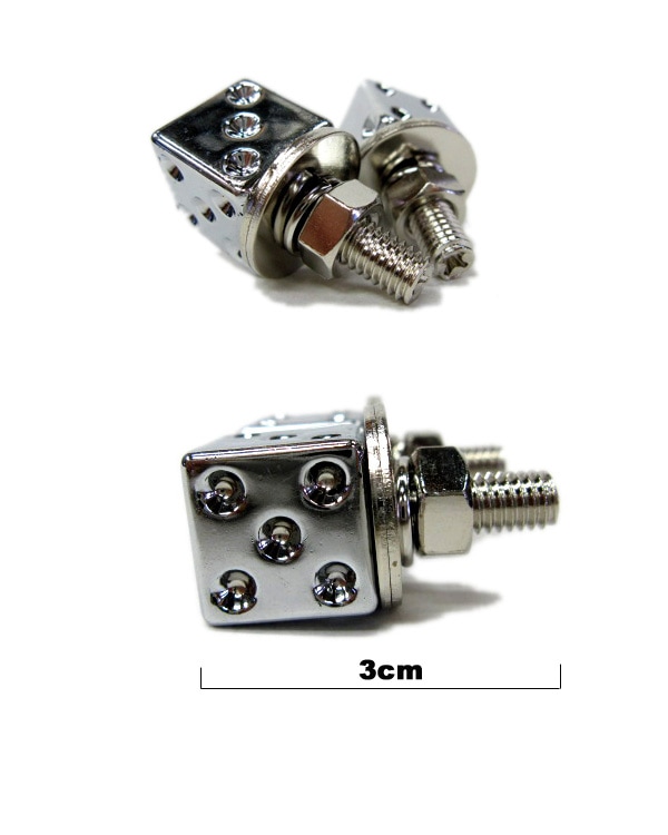 ナンバーボルト ダイス クローム 2個セット ナンバープレート