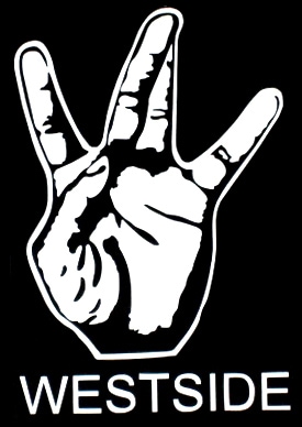 ステッカー WEST SIDE 全2色 ホワイト ブラック 車 バイク デカール