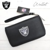レイダース ラウンドファスナー 長財布 ブラック ウォレット 財布 NFL RAIDERS ロゴ おしゃれ プレゼント シンプル 大きめ アメフト アメリカンフットボール Lowrider ローライダ