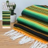 サラペ No.85 グリーン オレンジ メキシカン ラグ 大判 厚手 メキシカンラグ MEXICO ブランケット エスニック ラグマット キャンプ アウトドア ラグ カバー シート マルチカバー ソフ