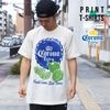 Tシャツ 半袖 メンズ コロナ コロナビール CORONA アイボリー クリーム トップス オーバーサイズ ビッグシルエット ライム 王冠 おしゃれ シンプル ロゴ メキシコビール corona ex