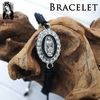 グアダルーペマリア ブレスレット 紐 オーバル グアダルーペ マリア ブラック ブレス おしゃれ ワンポイント きれい 黒 手首 足首 編み込み アクセサリー シンプル ヒモ 調節 チャーム レディー