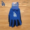 ドジャース グローブ 滑り止め付手袋 刺繍 MLB dodgers LA LOS ANGELES ロサンゼルス 大谷翔平 ブルー ブラック おしゃれ ロゴ 手袋 滑り止め バイク 冬 防寒 メジャーリ