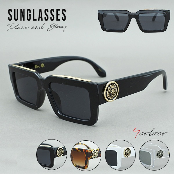サングラス 全4色 メンズ レディース おしゃれ エンブレム ゴールド
