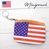 コインケース アメリカ国旗 小銭入れ ミニポーチ ポーチ 財布 フェイクレザー ウォレット コンパクト 小物入れ 合皮素材 星条旗 国旗 AMERICA FLAG 旗 レッド ブルー 星 メンズ レデ