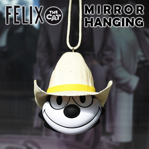 ルームミラーハンギング 麦わら フィリックス ホワイト ブラック