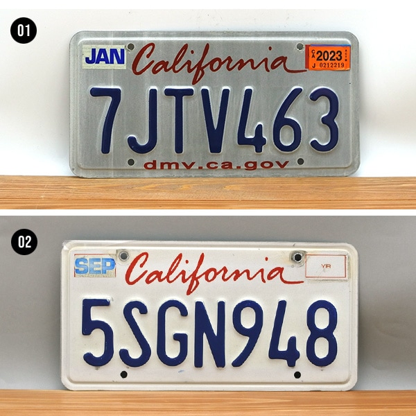 USED品 カリフォルニア ナンバープレート ホワイト 白 全4種