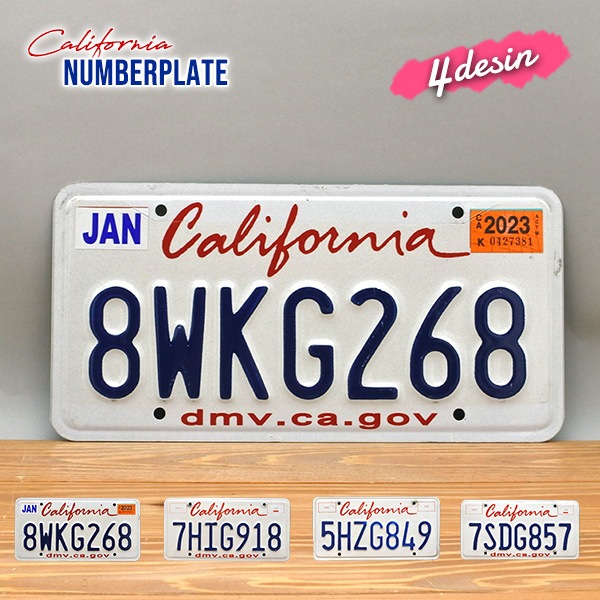 USED品 カリフォルニア ナンバープレート ホワイト 白 全4種 アメリカ
