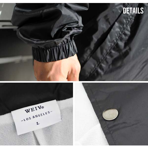 コーチジャケット 無地 黒 ブラック メンズ ウィンドブレーカー