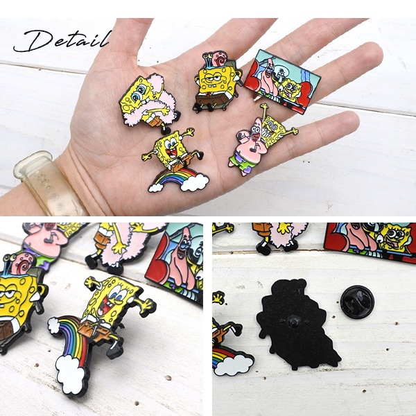 スポンジボブ ピンバッジ 全5種類 ブローチ バッジ ピンズ PINS