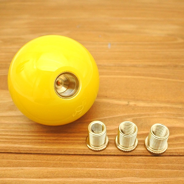 シフトノブ ビリヤード ボール No.8 イエロー 専用アダプター付き