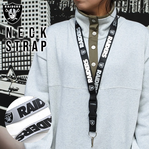 レイダース ネックストラップ ブラック シルバー ネックピース スマホ