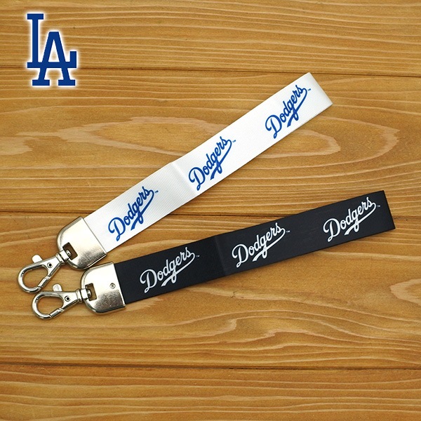 ドジャース リボンキーホルダー 全2色 ホワイト ブラック MLB dodgers 