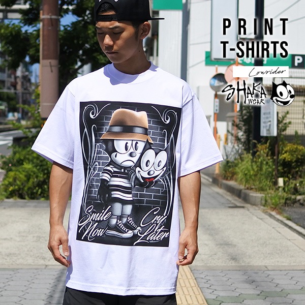 Tシャツ 半袖 メンズ ホワイト SHAKA WEAR シャカ FELIX THE CAT