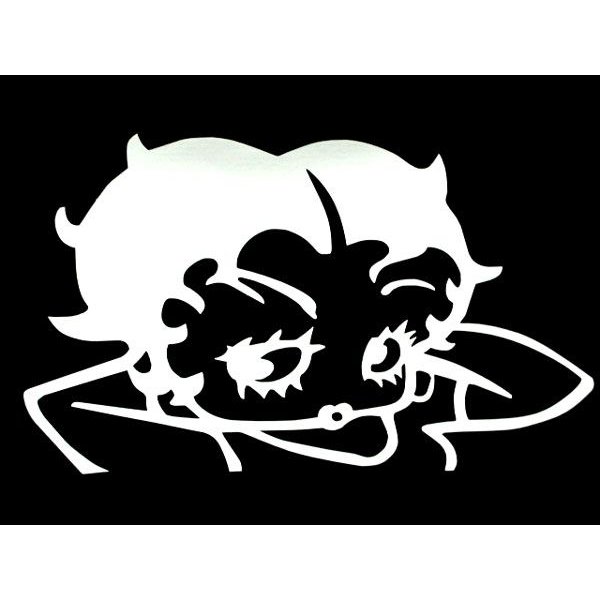 ステッカー ベティ ブープ 上半身 全3色 ホワイト ブラック レッド