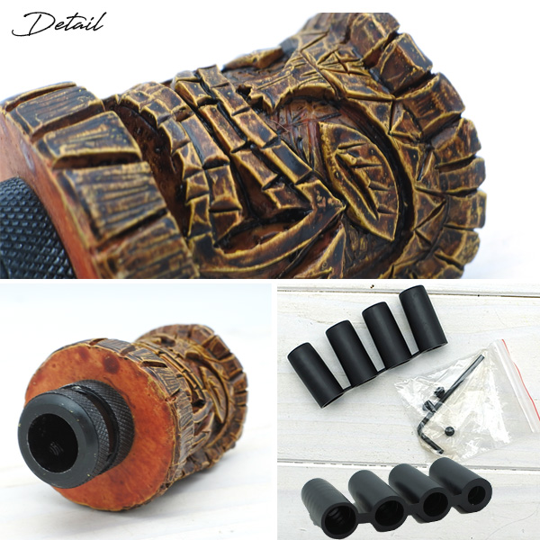 ＴＩＫＩ　MUUN シフトノブ！！ アメ車最高！！ 本日限定価格！！ シフトノブ TIKI surf ティキサーフ ブラウン 専用アダプター付き カー