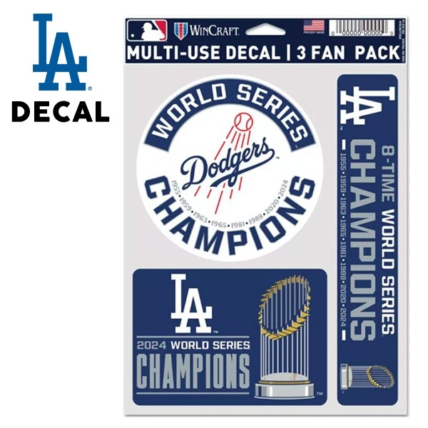 【美品】LAロサンゼルスドヂャースDODGERS24.5cmMLBメジャーリーグ ドジャース ステッカー ワールドシリーズ チャンピオン 2024 MLB